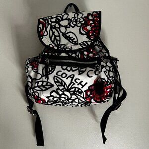 Coach Floral Graffiti Canvas Backpack - Matching Wallet Sold Separately